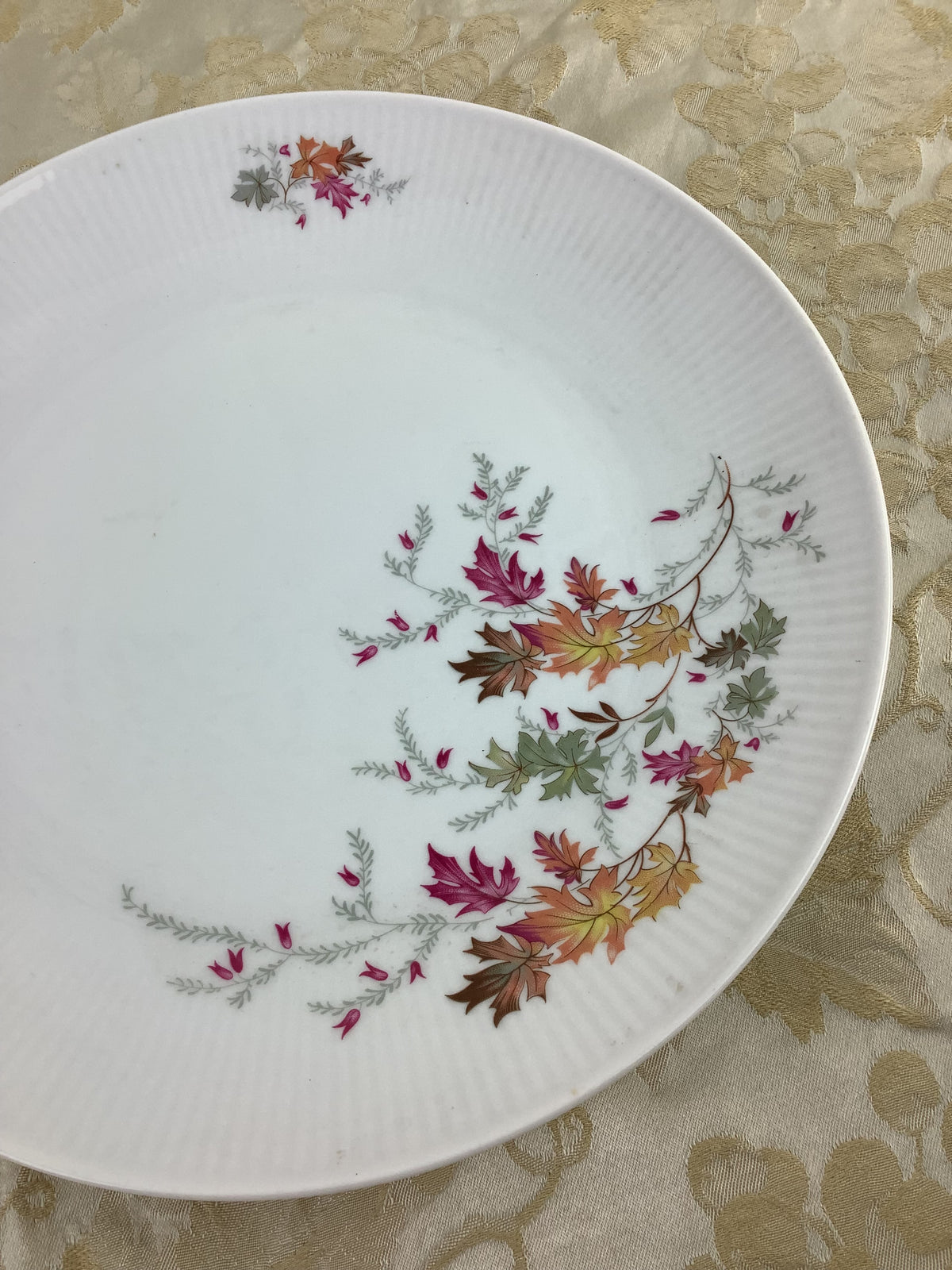 Petit plat à dessert en porcelaine Schumann Bavaria à décor de feuillages d’automne – Réf. 15S