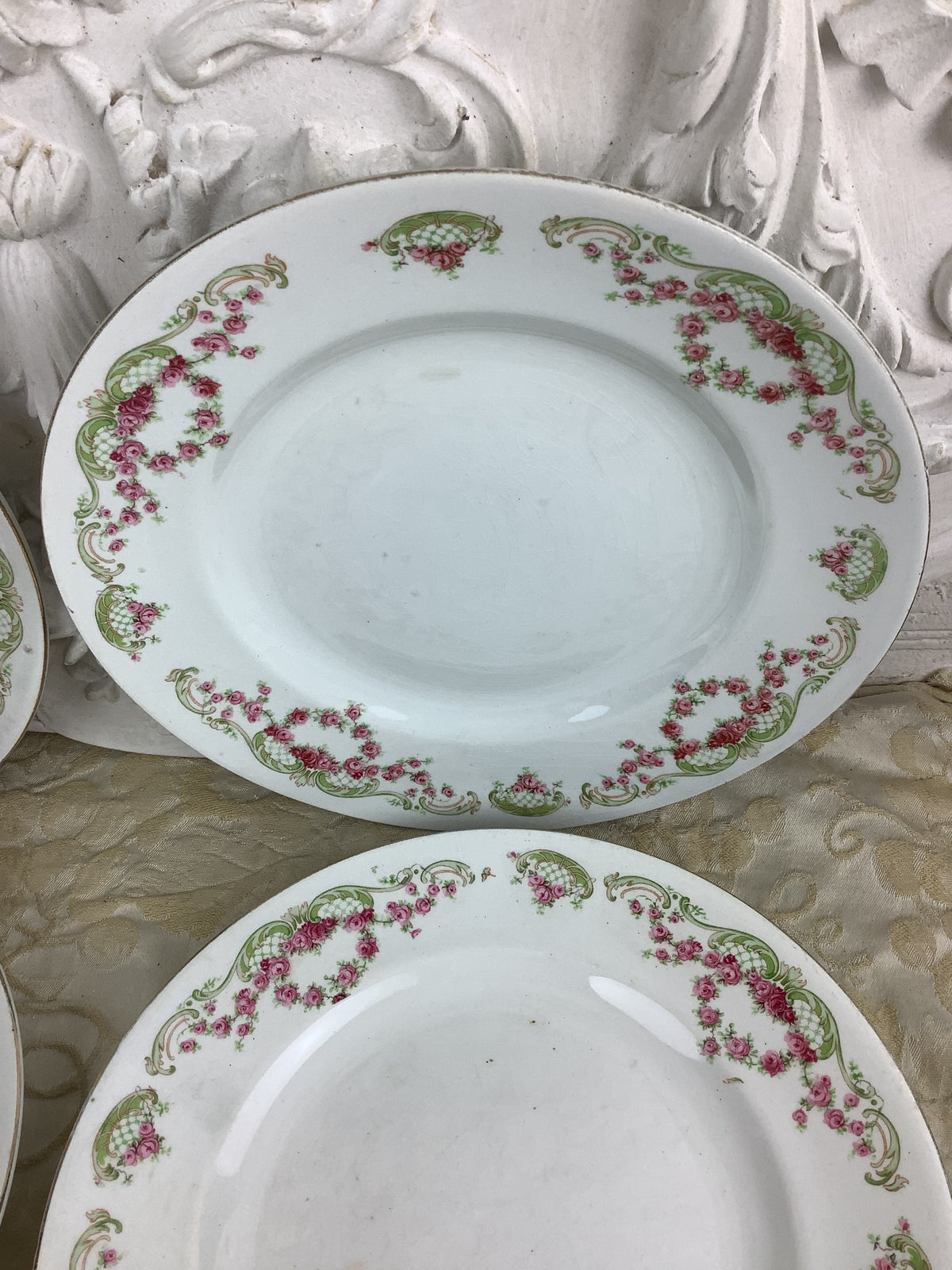 6 Assiettes plates anciennes Terre de fer Moulins des Loups