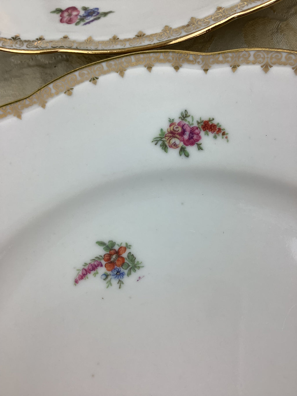 6 Assiettes plates anciennes Porcelaine Limoges France