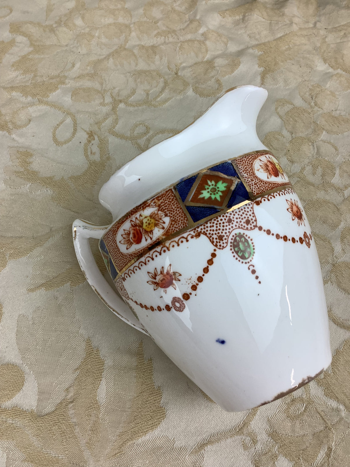 Pot à crème ancien anglais Doric Bone China — Décor Imari — Réf. 10C