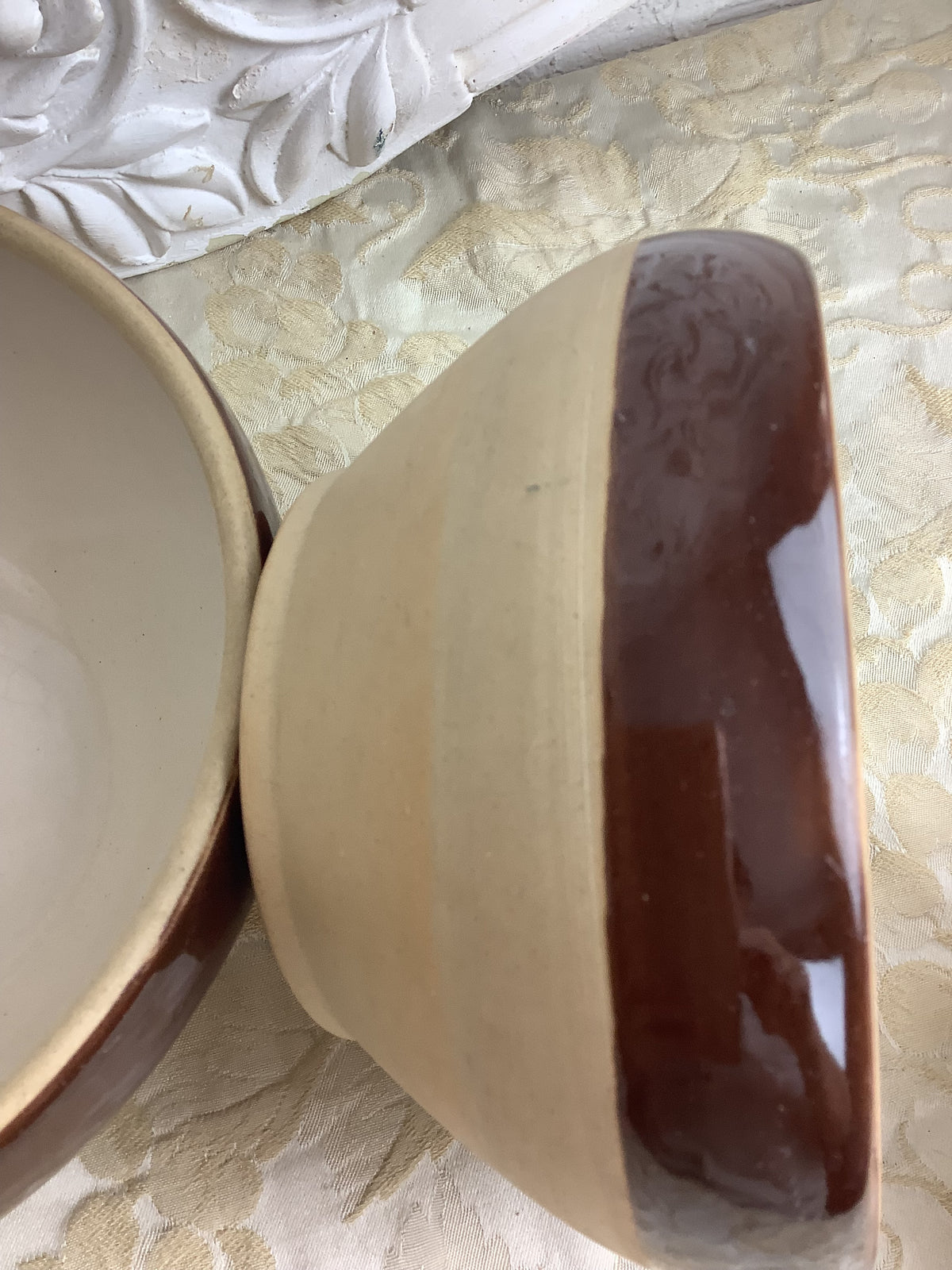 Lot de 3 bols anciens en grès Digoin – Grès Pots France – Réf. 26F