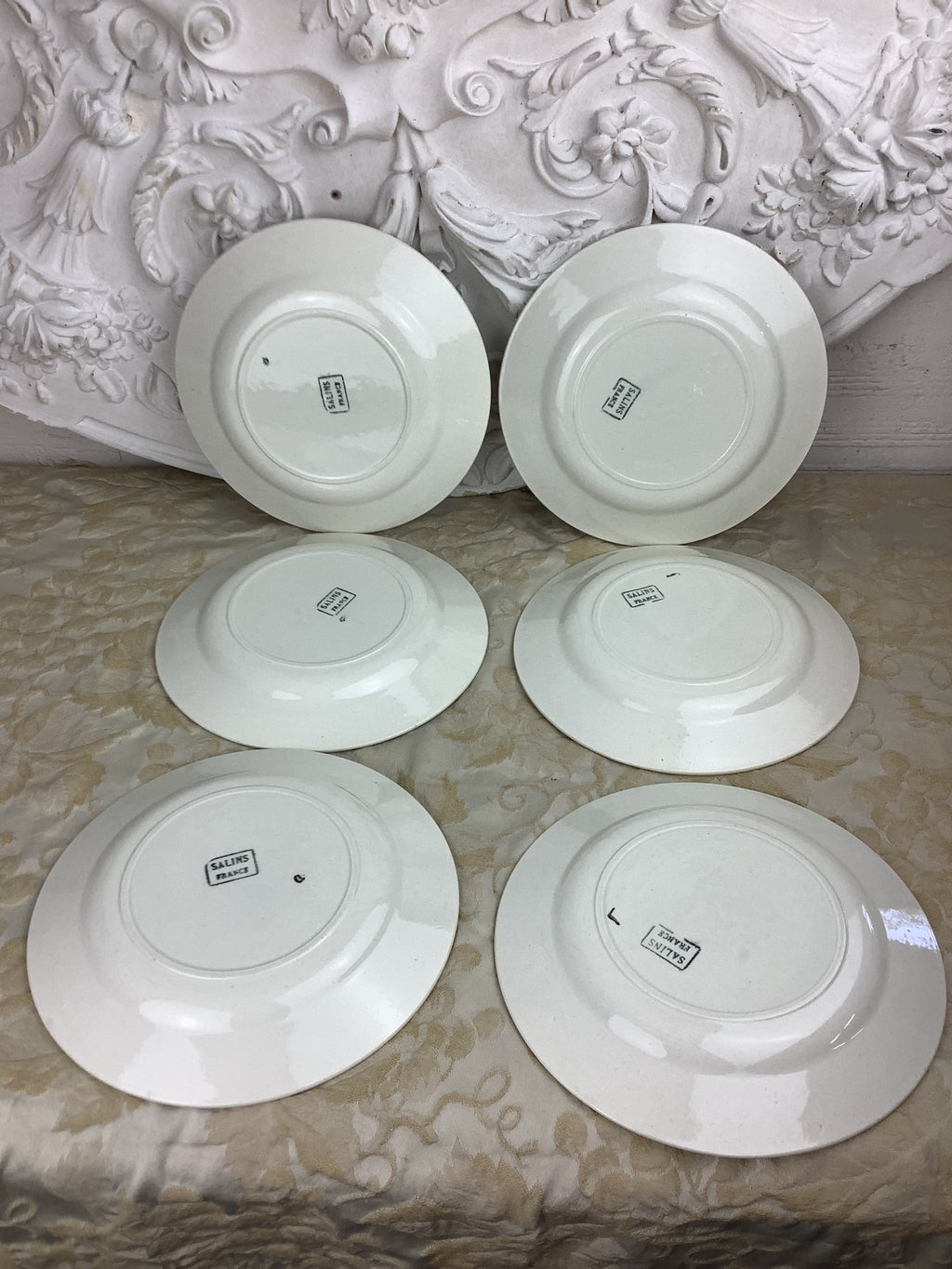 6 Assiettes à dessert anciennes Salins France -Ref 25Y
