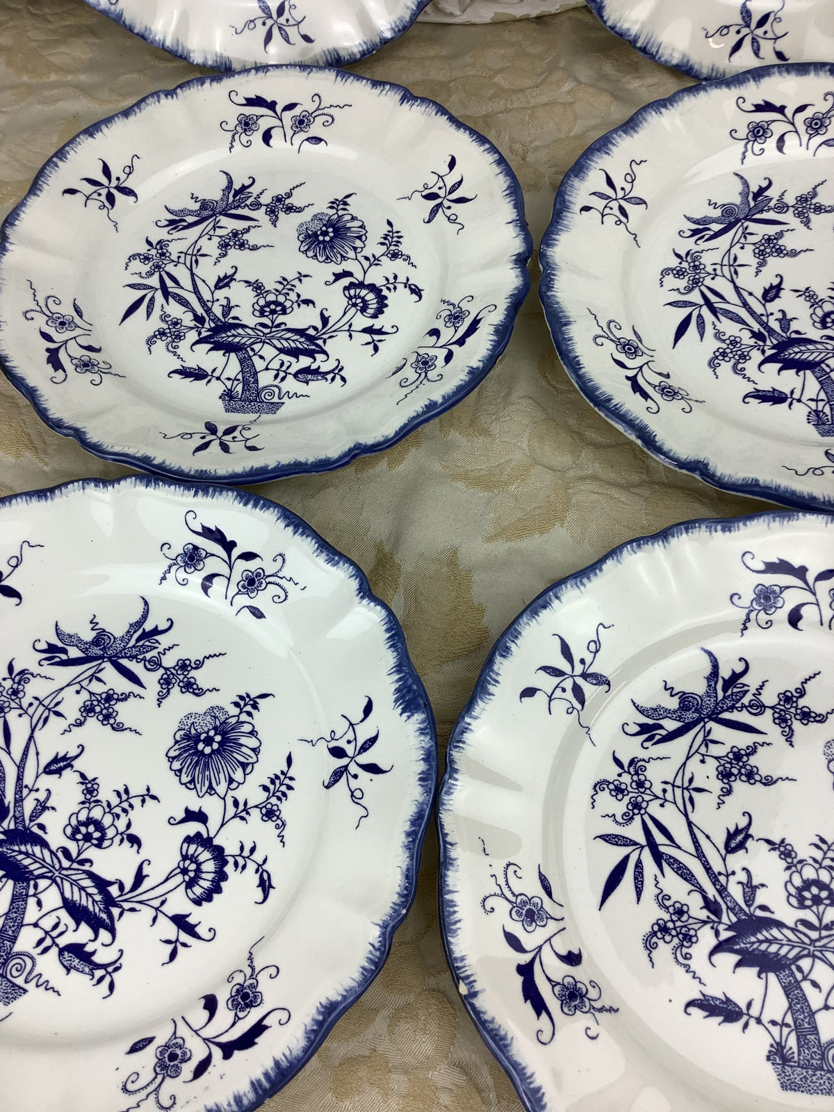 6 Assiettes anciennes Lancaster éditées par Sarreguemines Ref 25w