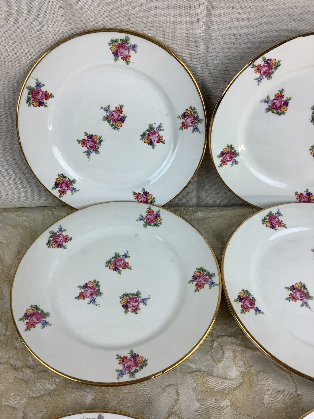 6 Assiettes à dessert Porcelaine France