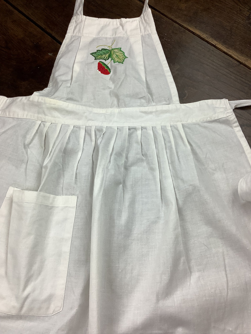 Tablier en coton blanc ancien