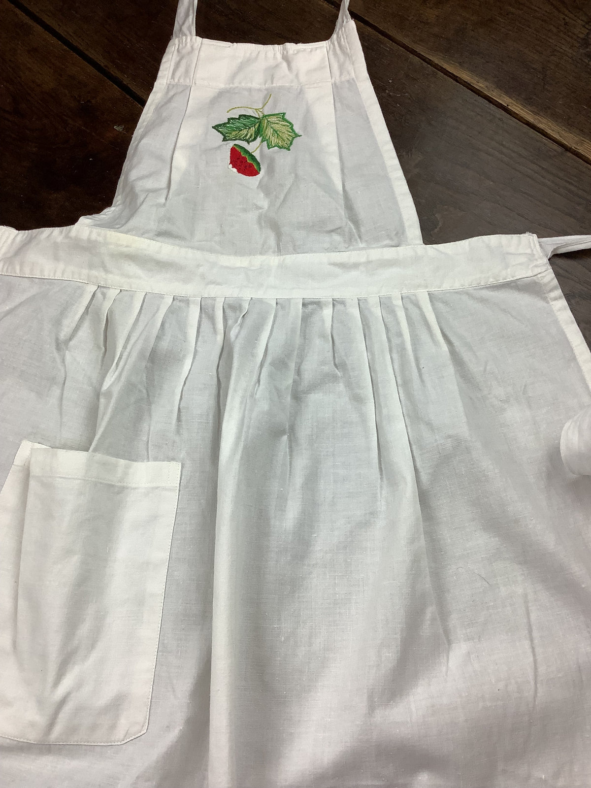 Tablier en coton blanc ancien
