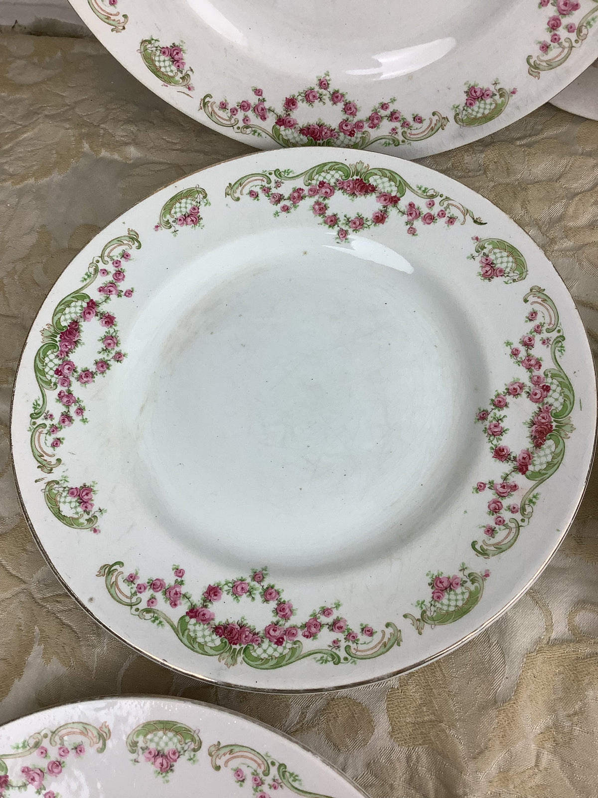 6 Assiettes plates anciennes Terre de fer Moulins des Loups