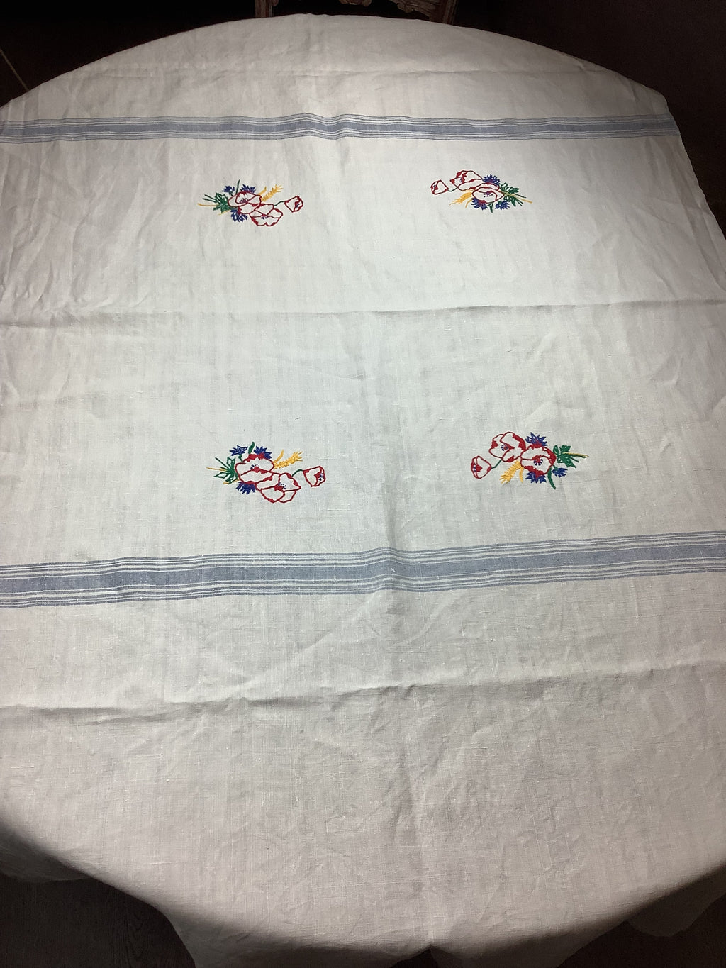Nappe ancienne en lin style champêtre