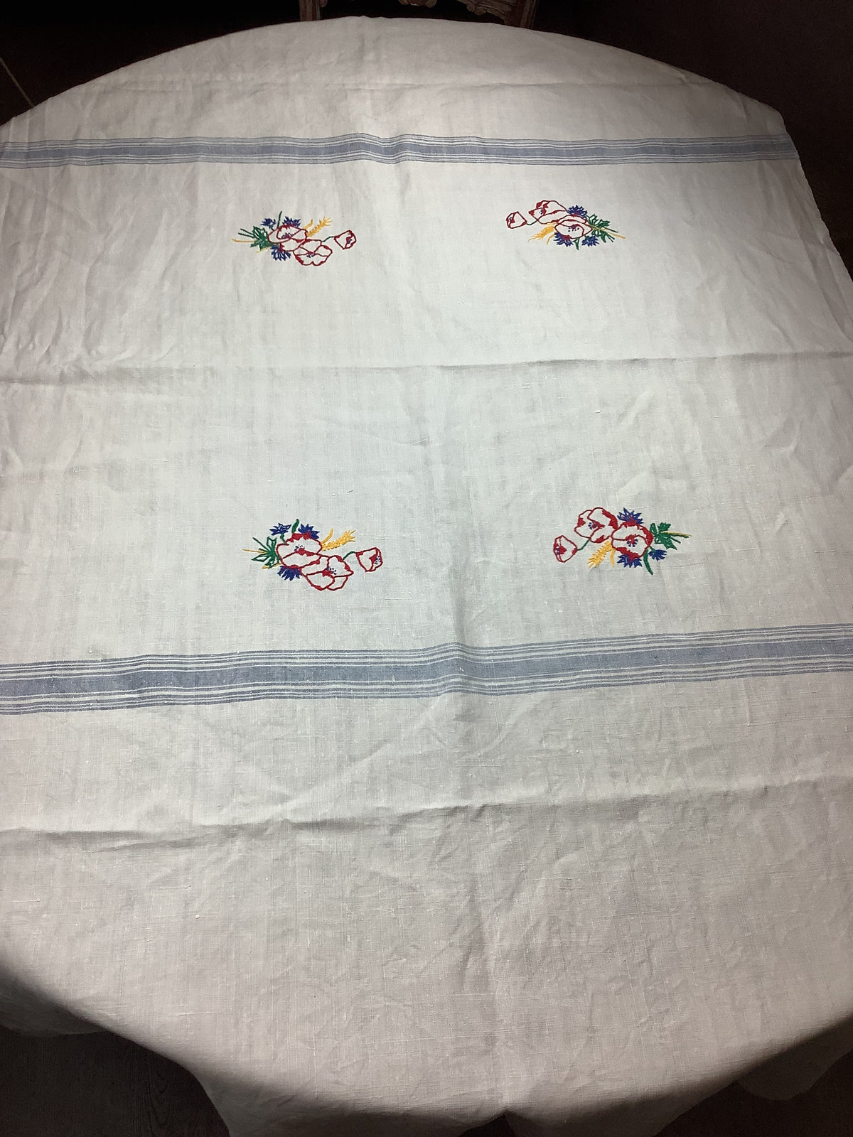 Nappe ancienne en lin style champêtre