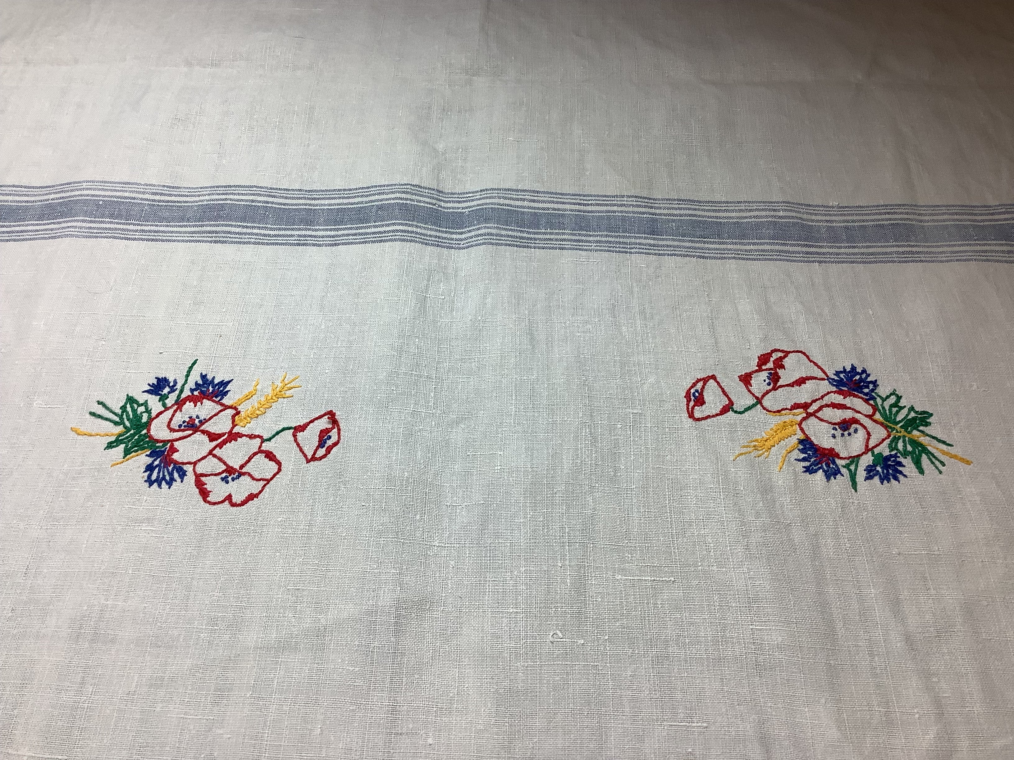 Nappe ancienne en lin style champêtre