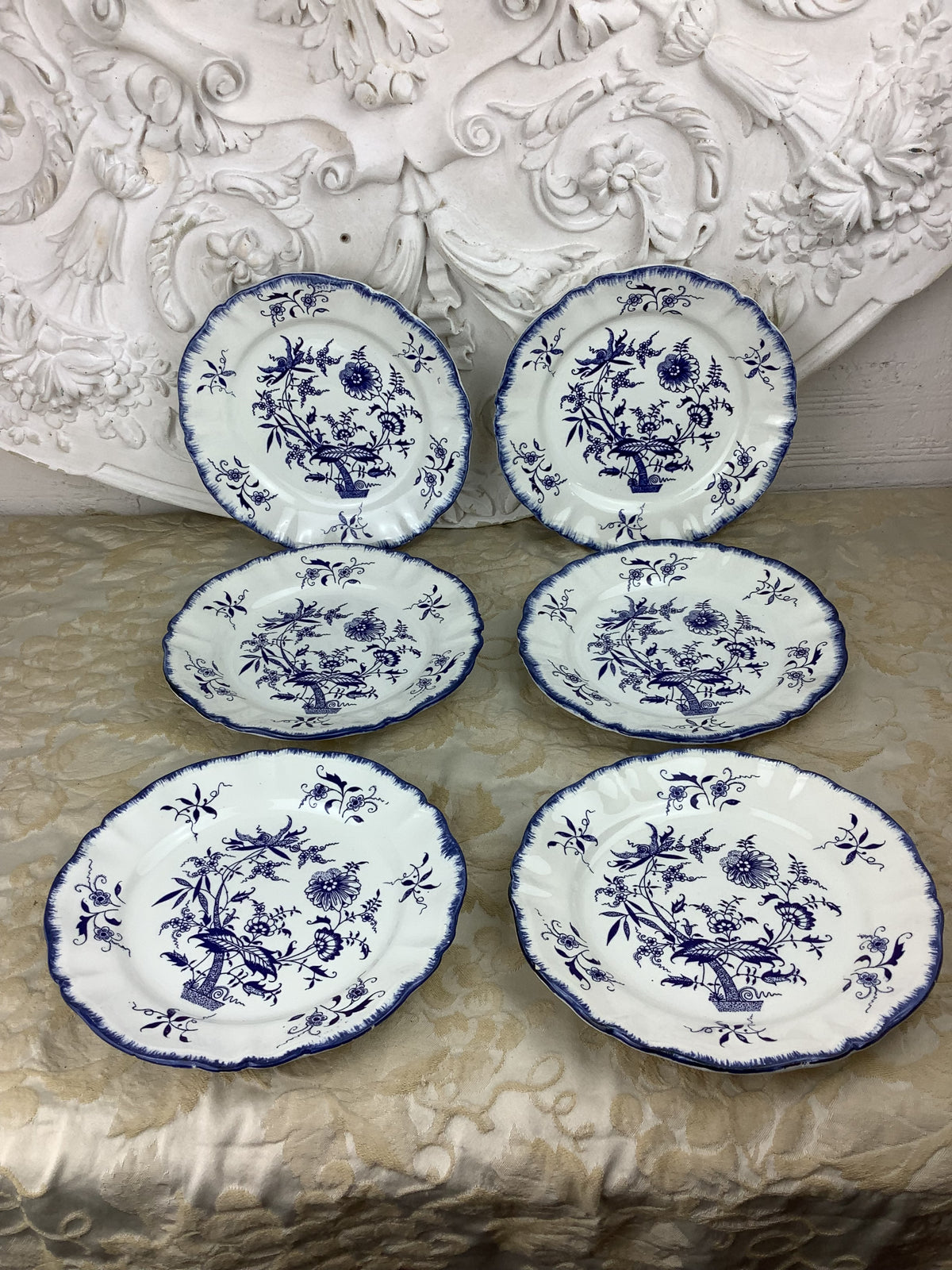 6 Assiettes anciennes Lancaster éditées par Sarreguemines Ref 25w