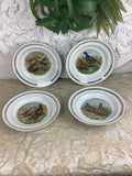 4 Assiettes creuses anciennes en Porcelaine Limoges France décor gibier/chasse