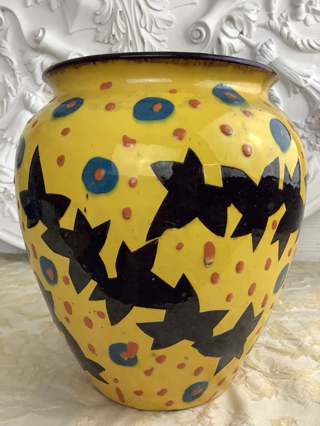 Grand vase boule Art déco en céramique de Savoie – Émile Simonod, modèle 147 – Réf. 147