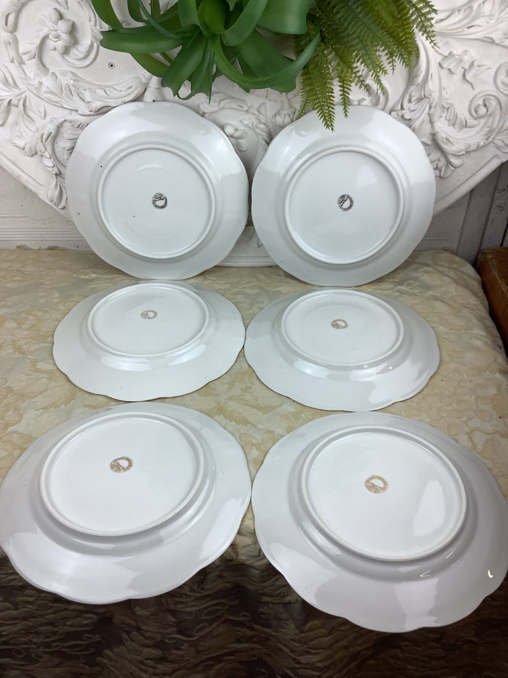 6 Assiettes plates anciennes Porcelaine Limoges France