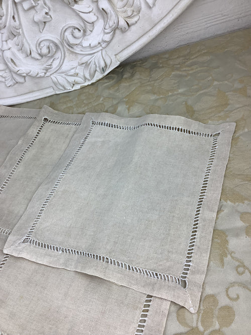 6 petites serviettes anciennes de table en lin ancien -Ref 178