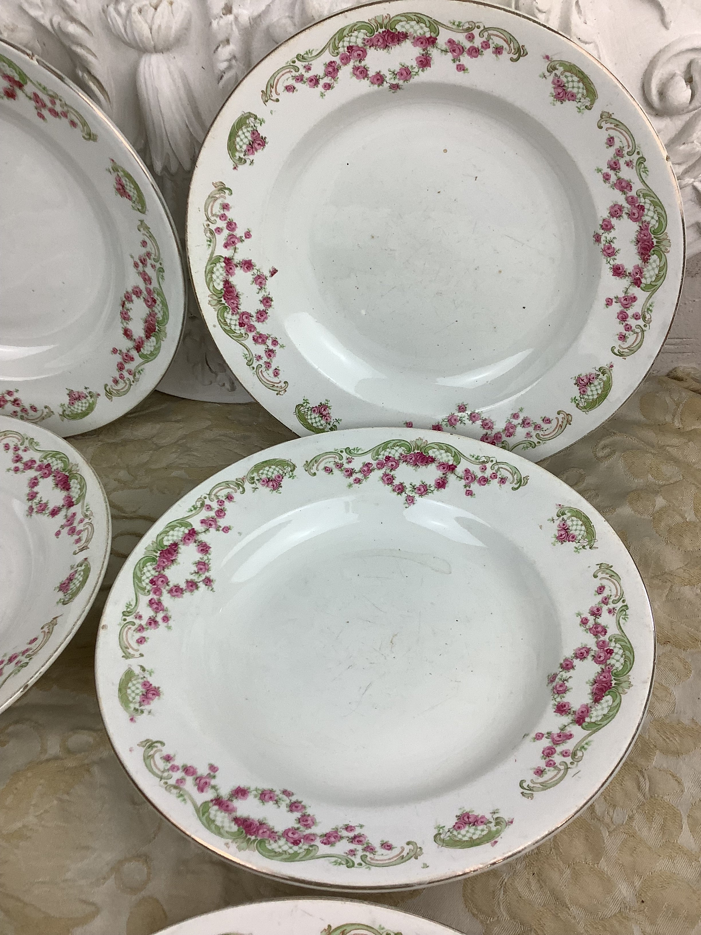 6 Assiettes creuses anciennes Terre de Fer Moulins des loups