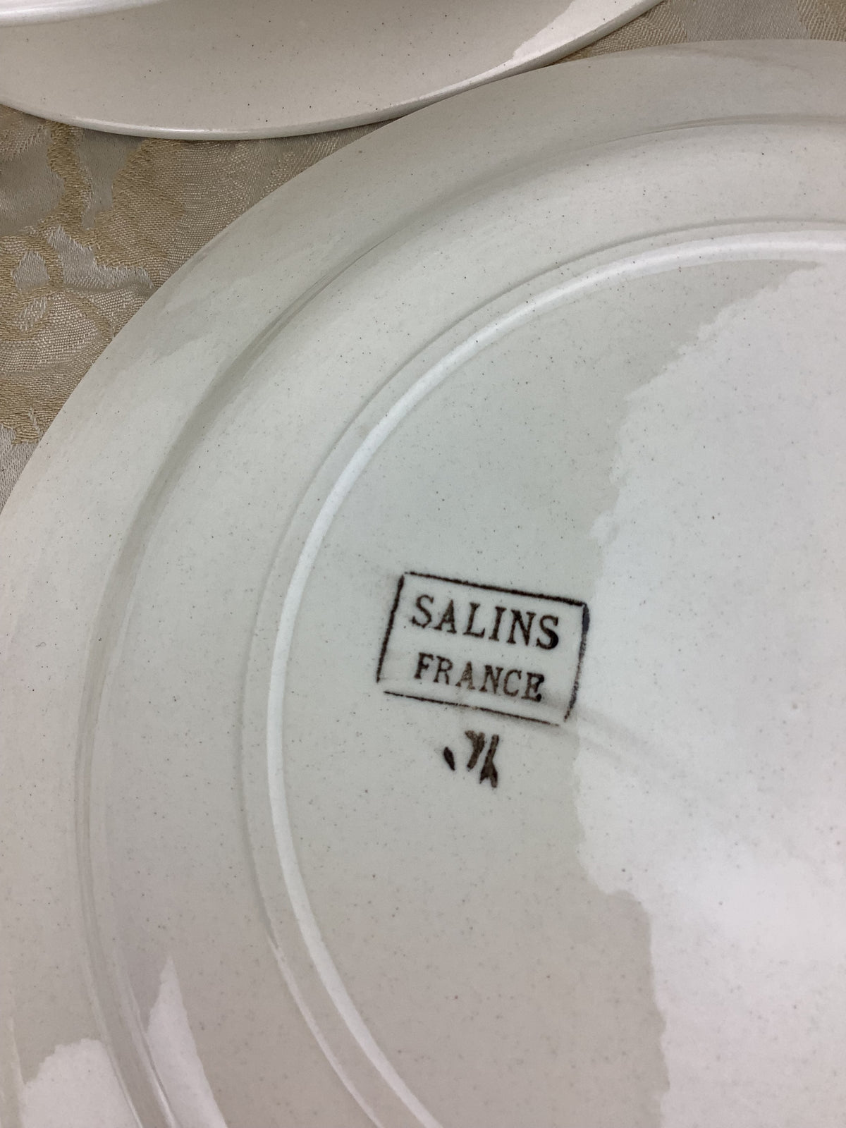 6 Assiettes plates anciennes Salins France -Ref 25X