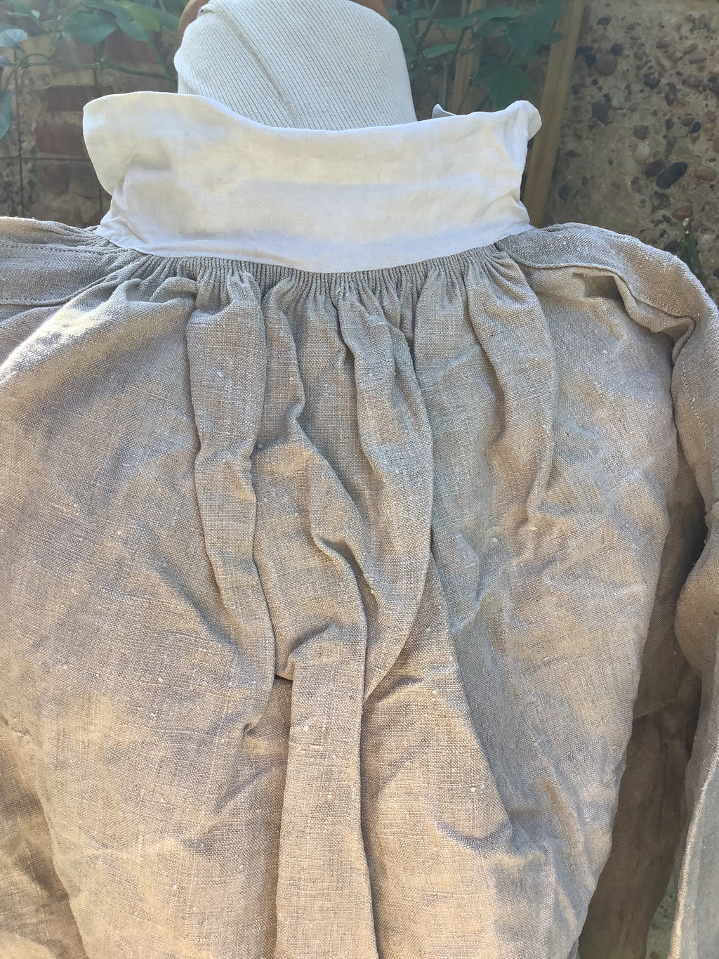 Chemise ancienne en lin ou métis, monogramme F.L – Réf. 180