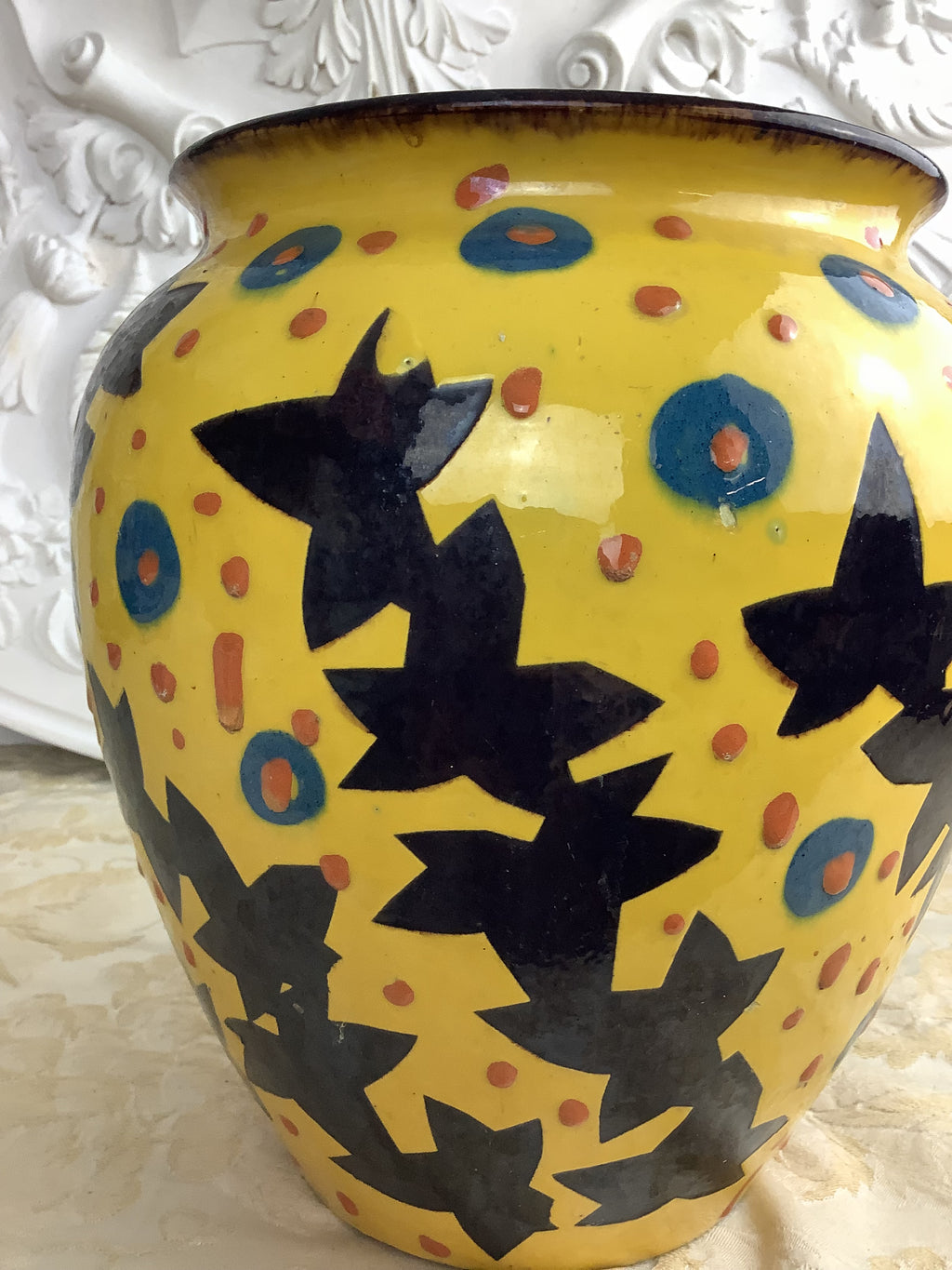 Grand vase boule Art déco en céramique de Savoie – Émile Simonod, modèle 147 – Réf. 147