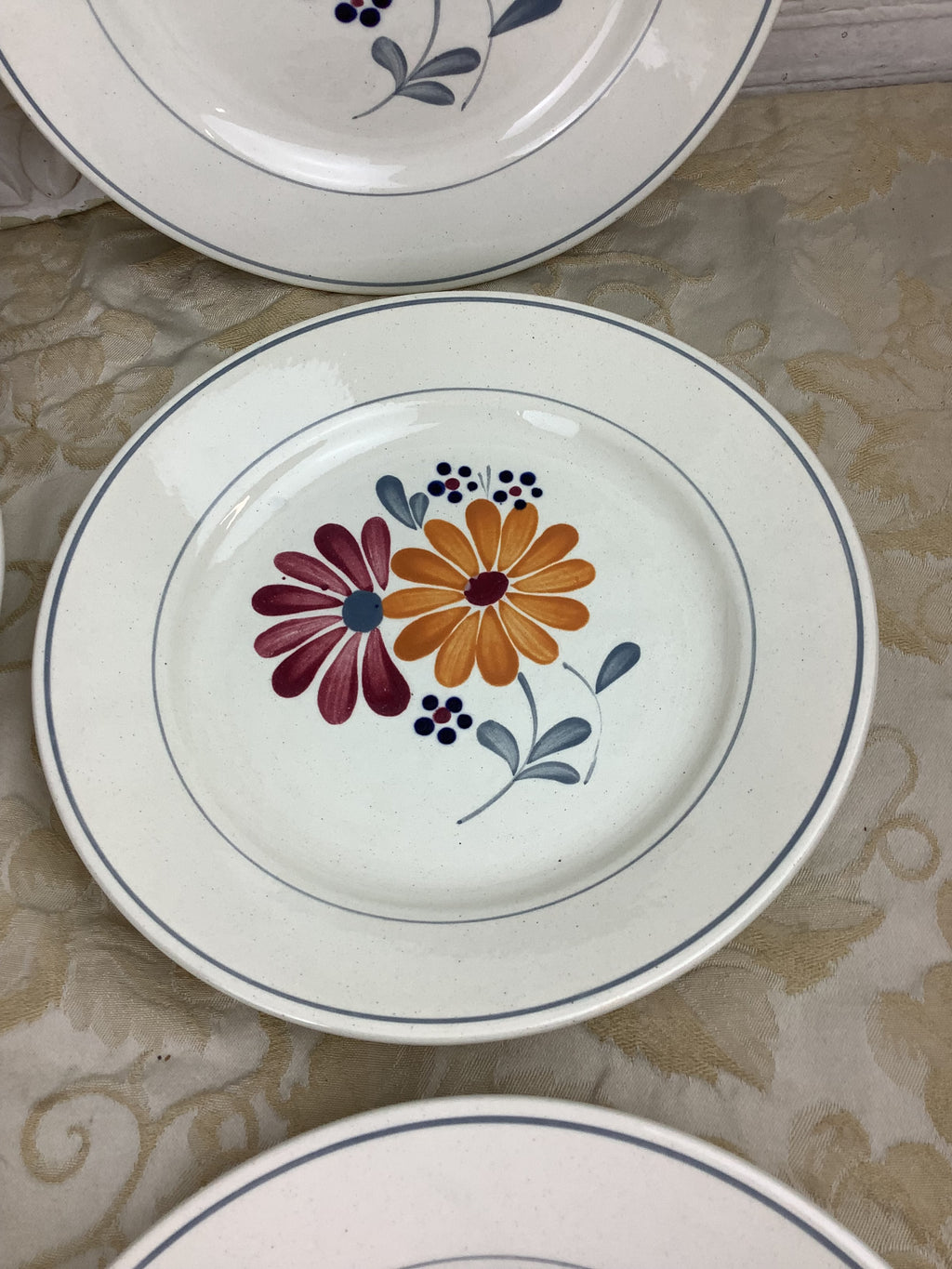 6 Assiettes à dessert anciennes Salins France -Ref 25Y