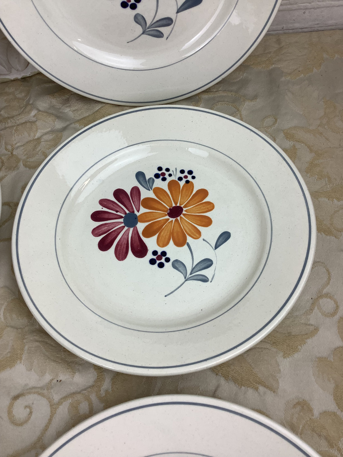 6 Assiettes à dessert anciennes Salins France -Ref 25Y