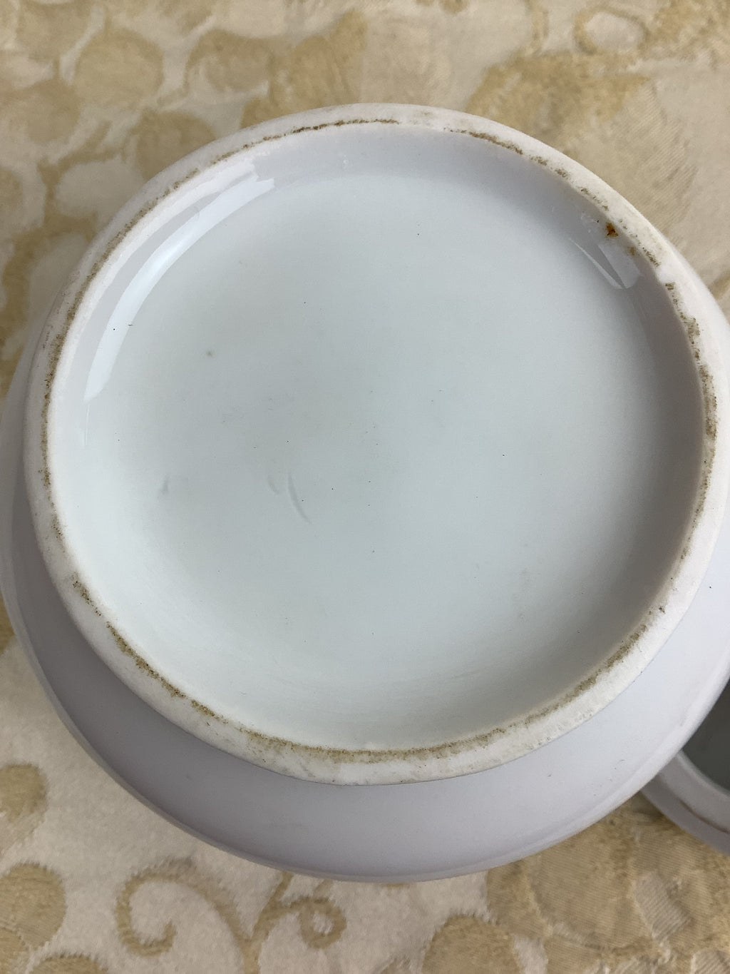 Antique white porcelain sugar bowl, relief fruit decoration – Ref. 23C
