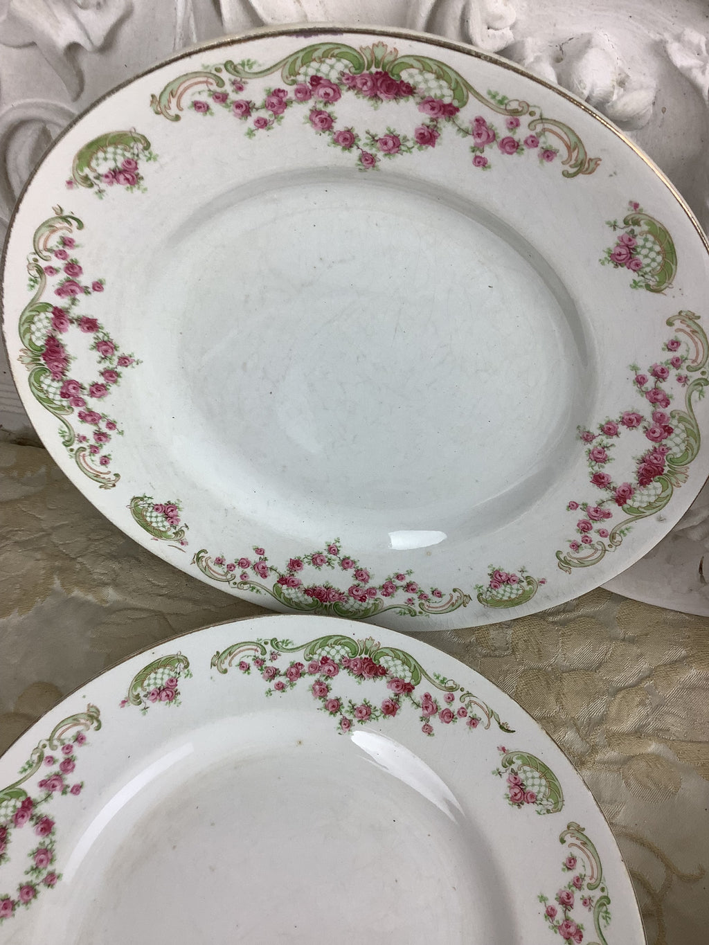 6 Assiettes plates anciennes Terre de fer Moulins des Loups