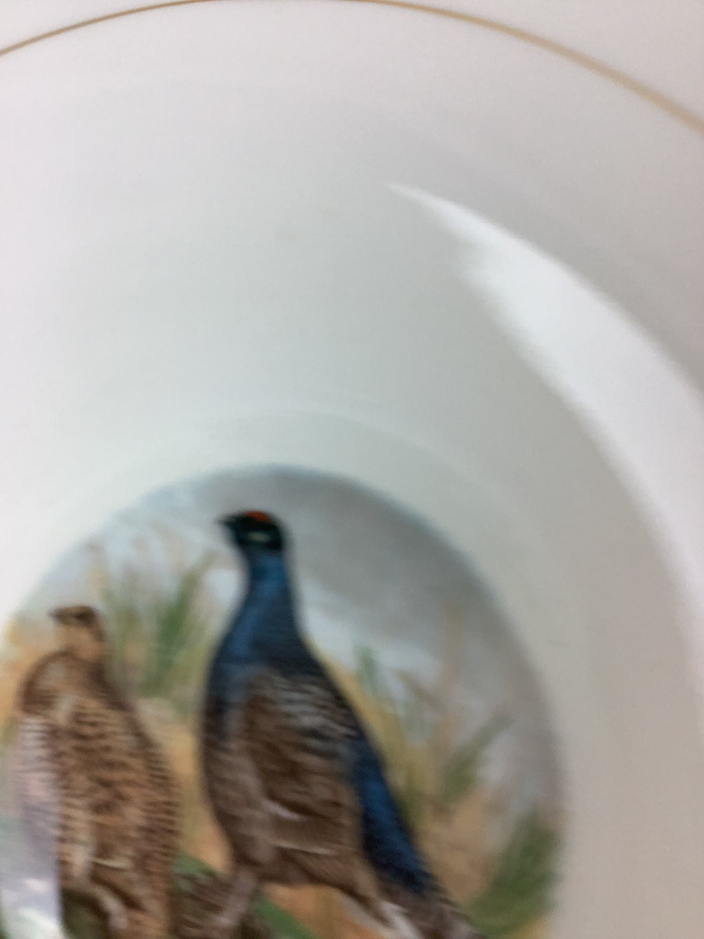 Ancien Saladier en Porcelaine de Limoges - décor gibier et chasse