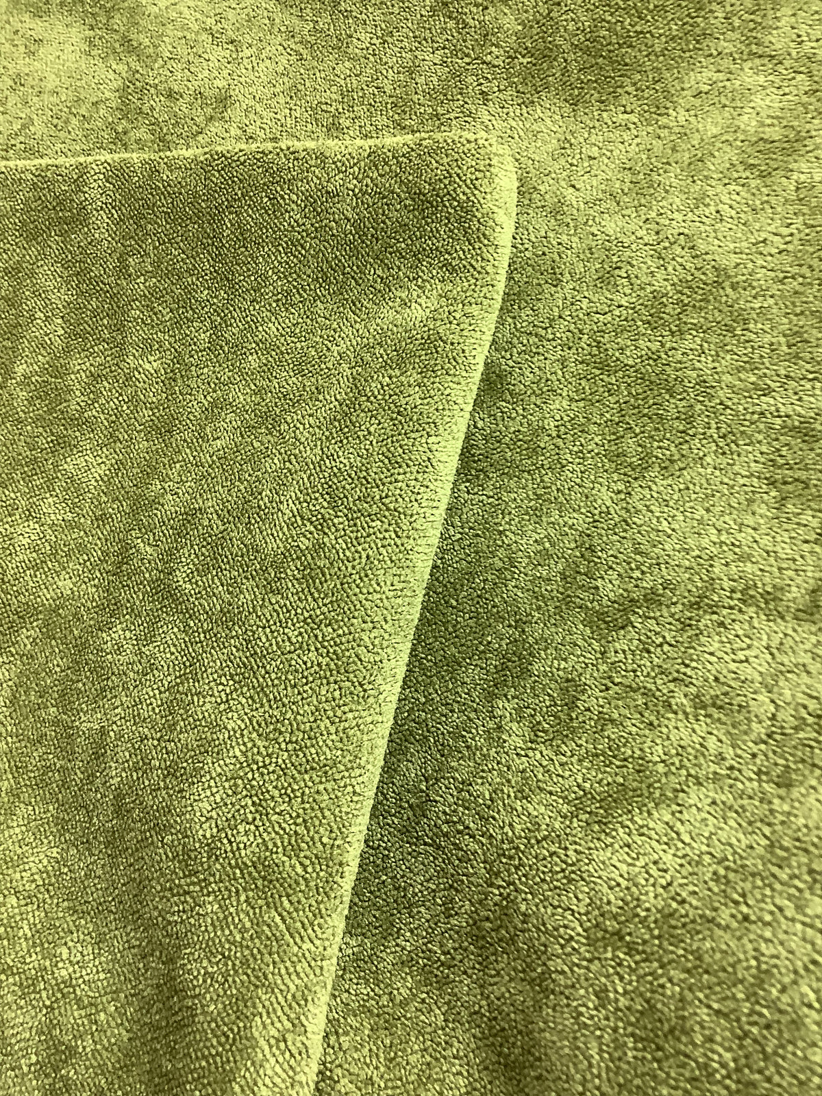 Two antique rectangular cushion covers in moss green short-pile velvet — Ref. 186