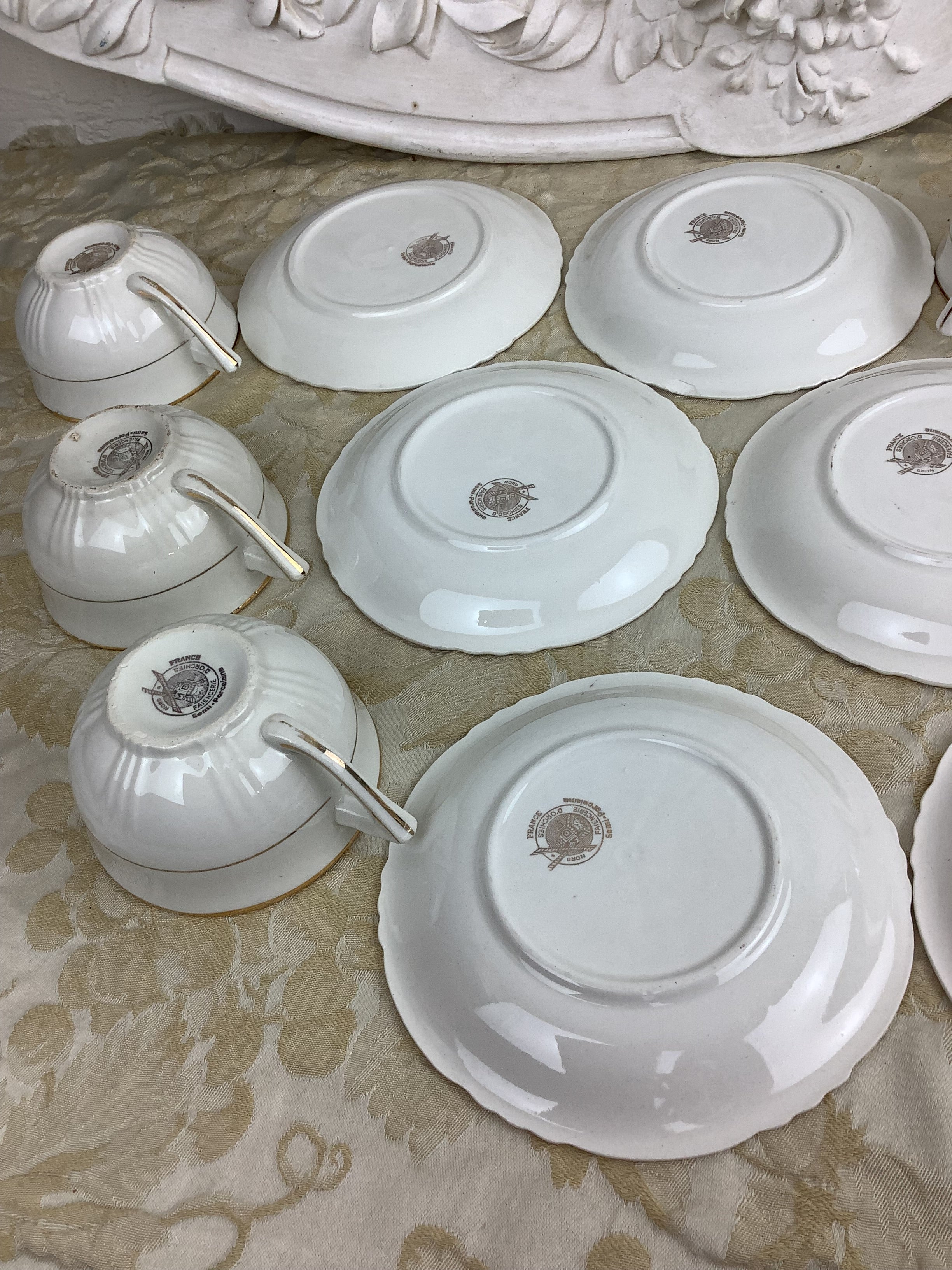 6 Tasses et 6 soucoupes Moulins des loups France