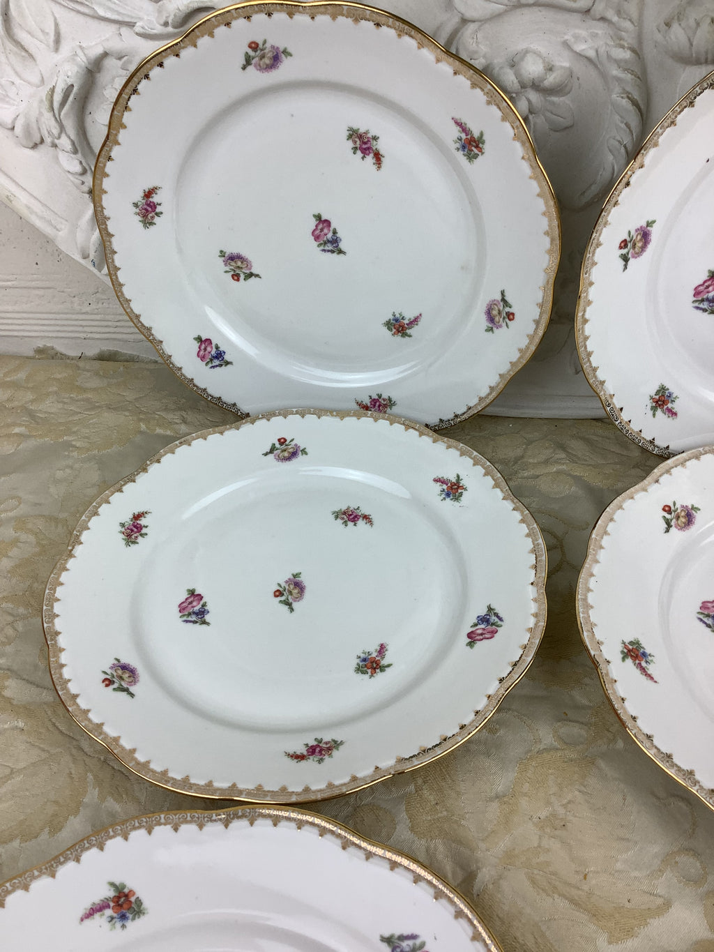 6 Assiettes plates anciennes Porcelaine Limoges France