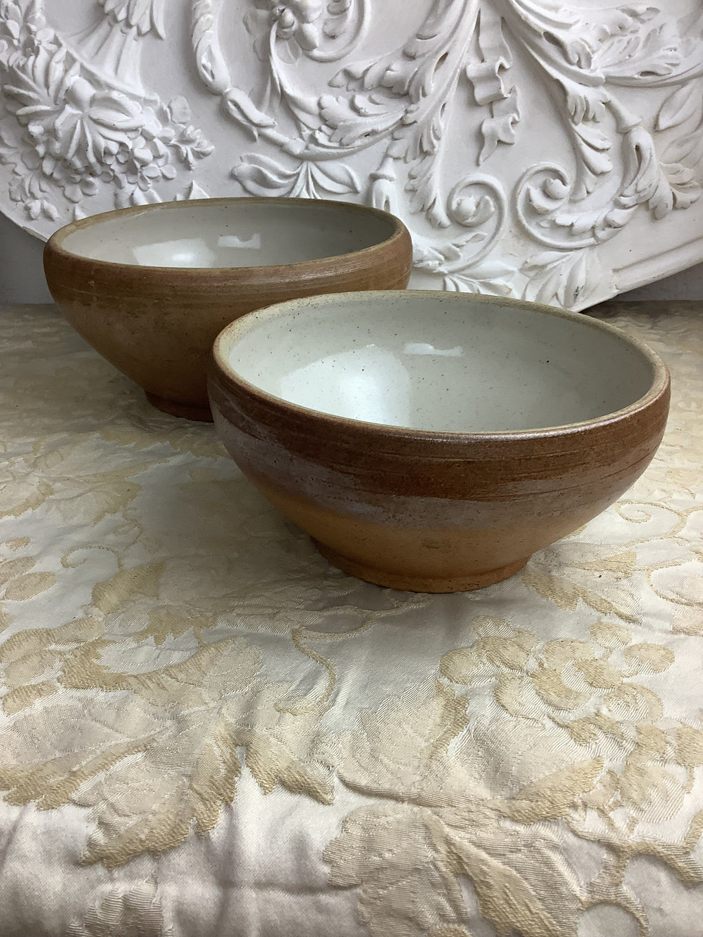 Lot de 2 bols anciens en grès émaillé – Poterie d’Argent-sur-Sauldre – Réf. 29M