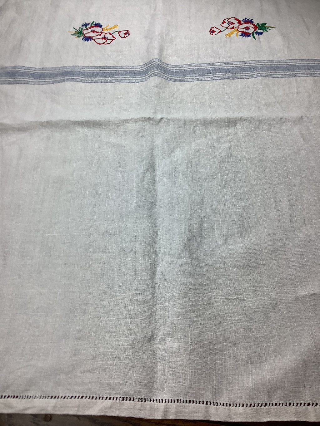 Nappe ancienne en lin style champêtre