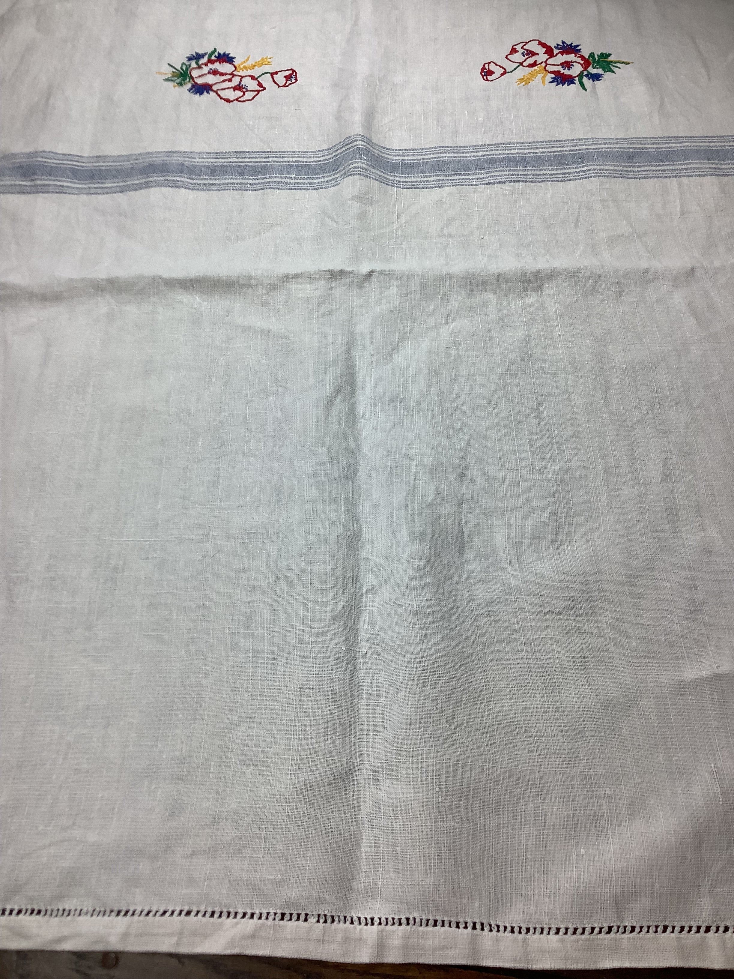 Nappe ancienne en lin style champêtre