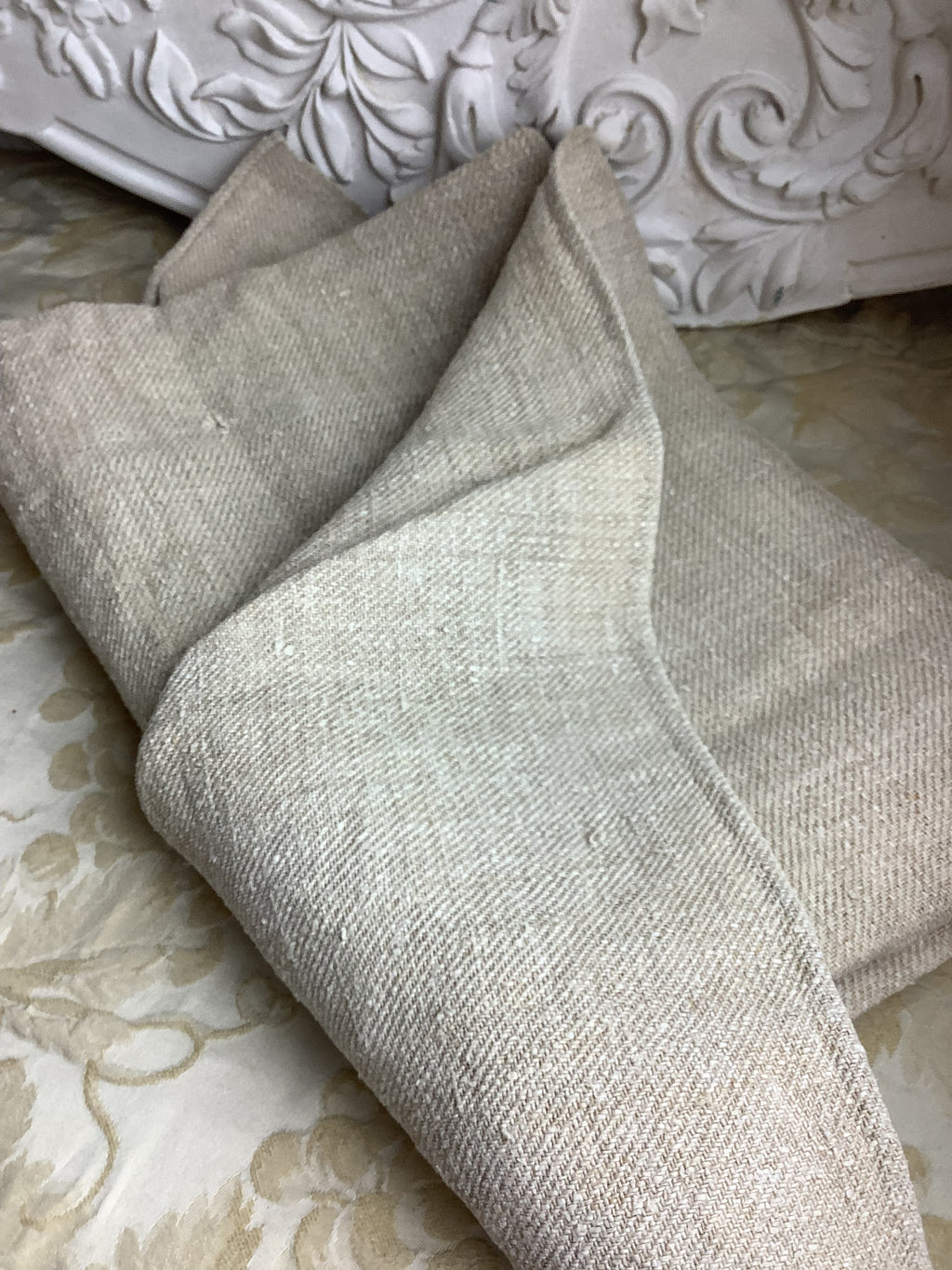 Coupon de toile ancienne en chevrons – Charme rustique d’autrefois- Ref 188