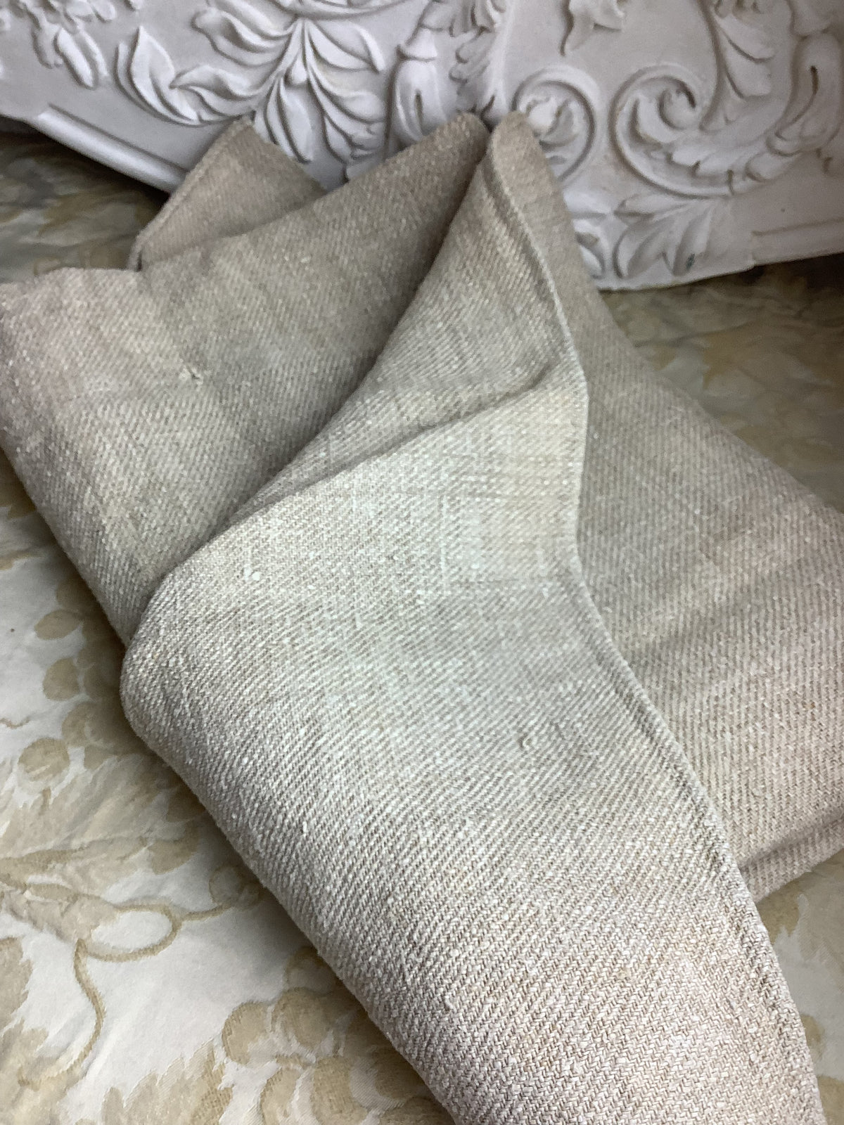 Coupon de toile ancienne en chevrons – Charme rustique d’autrefois- Ref 188