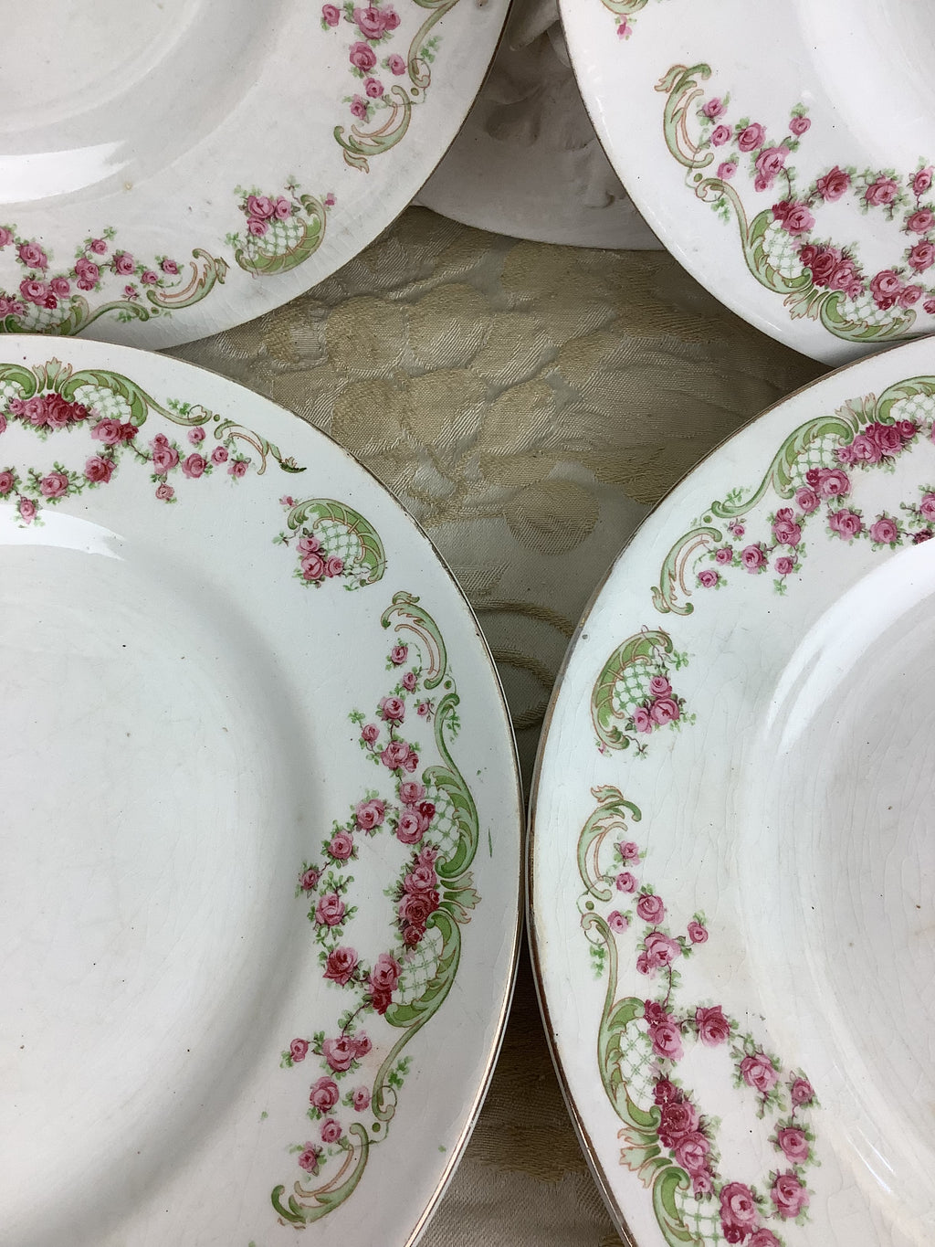 6 Assiettes plates anciennes Terre de fer Moulins des Loups