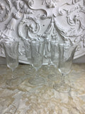 6 verres vintage en verre transparent cannelé – Réf. 26I