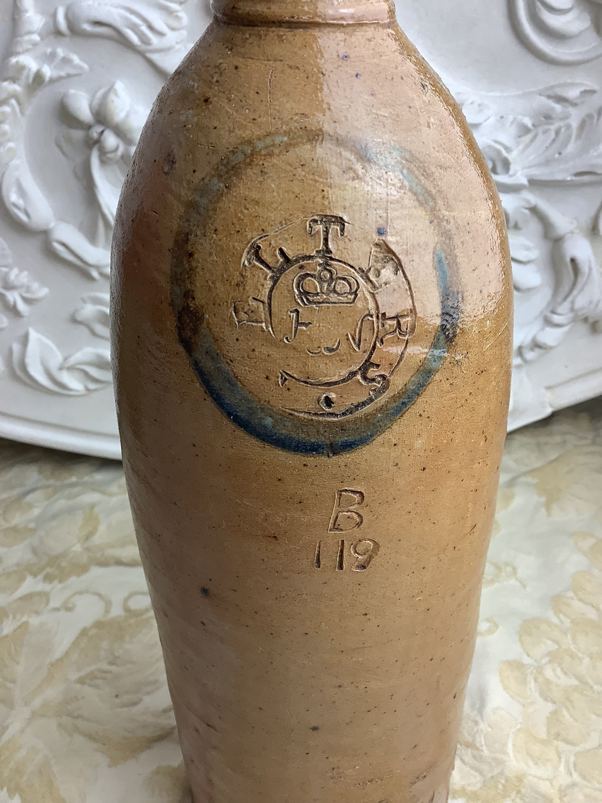 Ancienne bouteille en grès Selters, Baumbach, XIXᵉ siècle – Réf. 29L