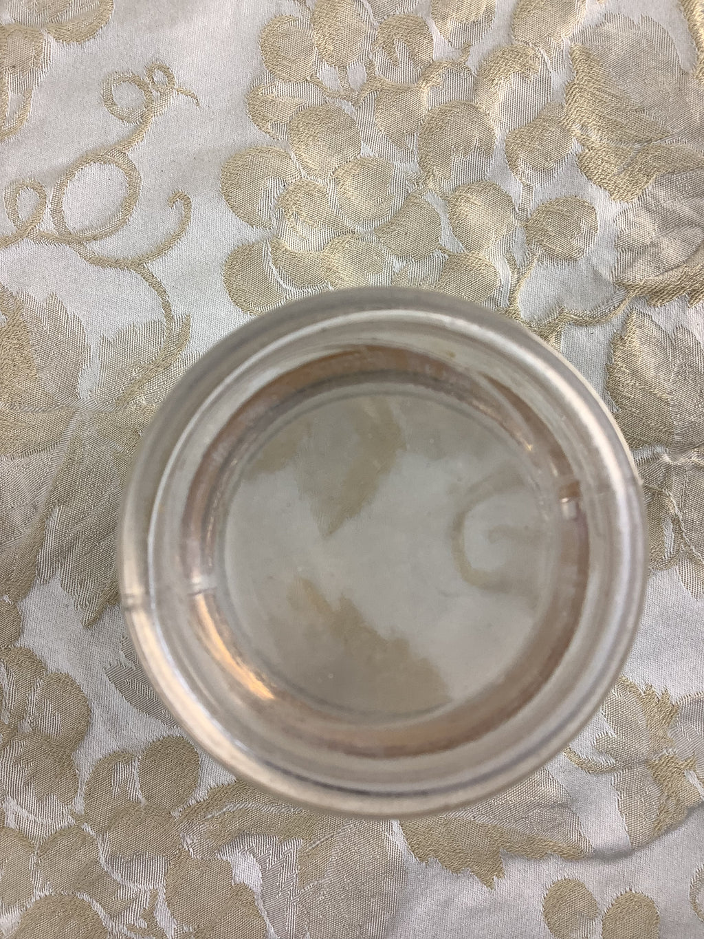 Vase vintage en verre transparent à liserés dorés – Réf. 20M