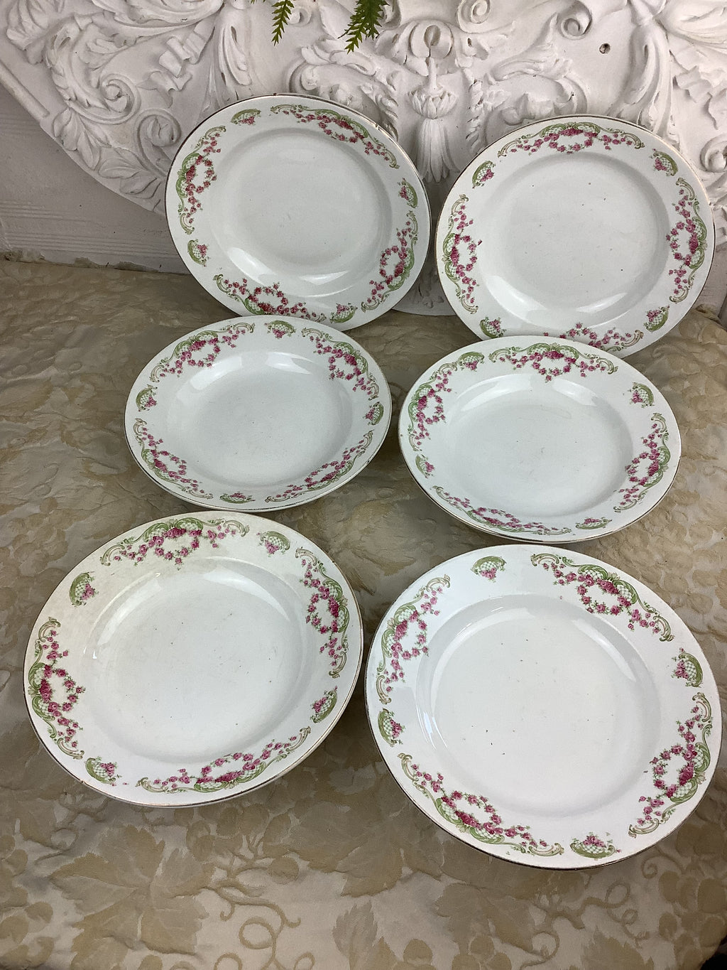 6 Assiettes creuses anciennes Terre de Fer Moulins des loups