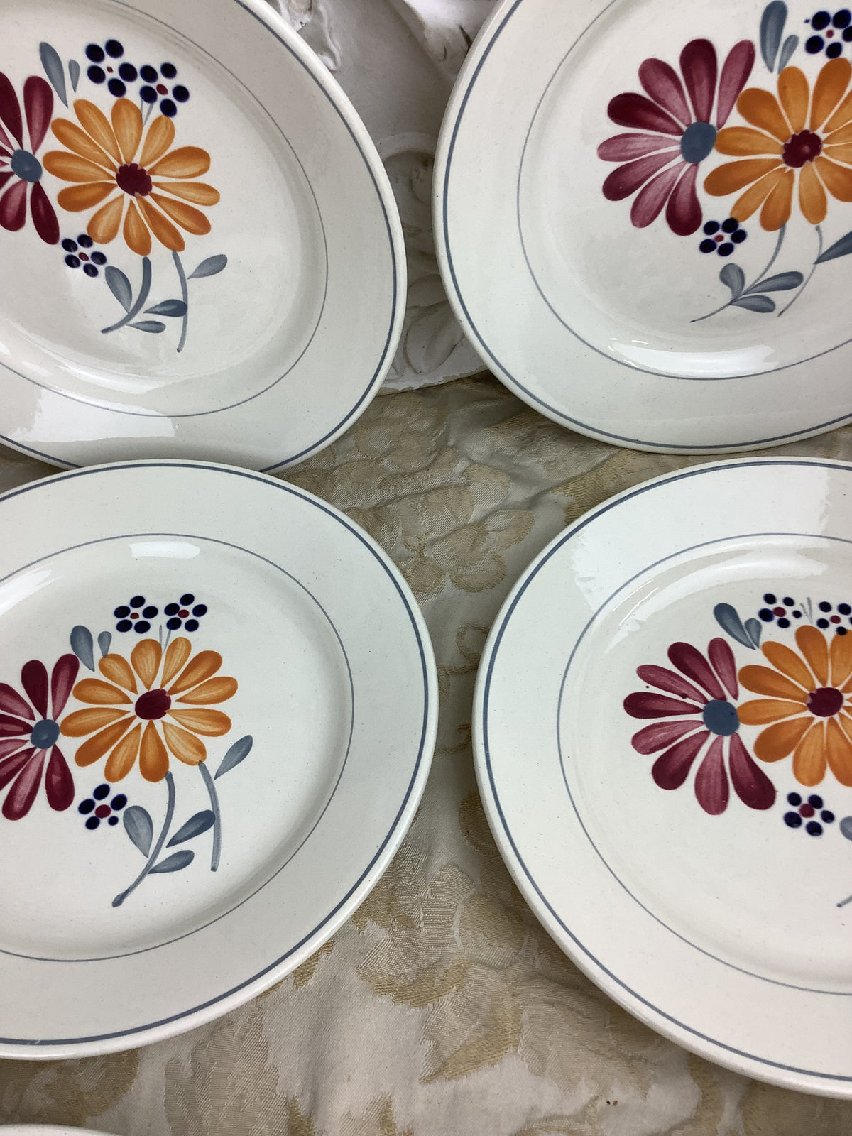 6 Assiettes à dessert anciennes Salins France -Ref 25Y