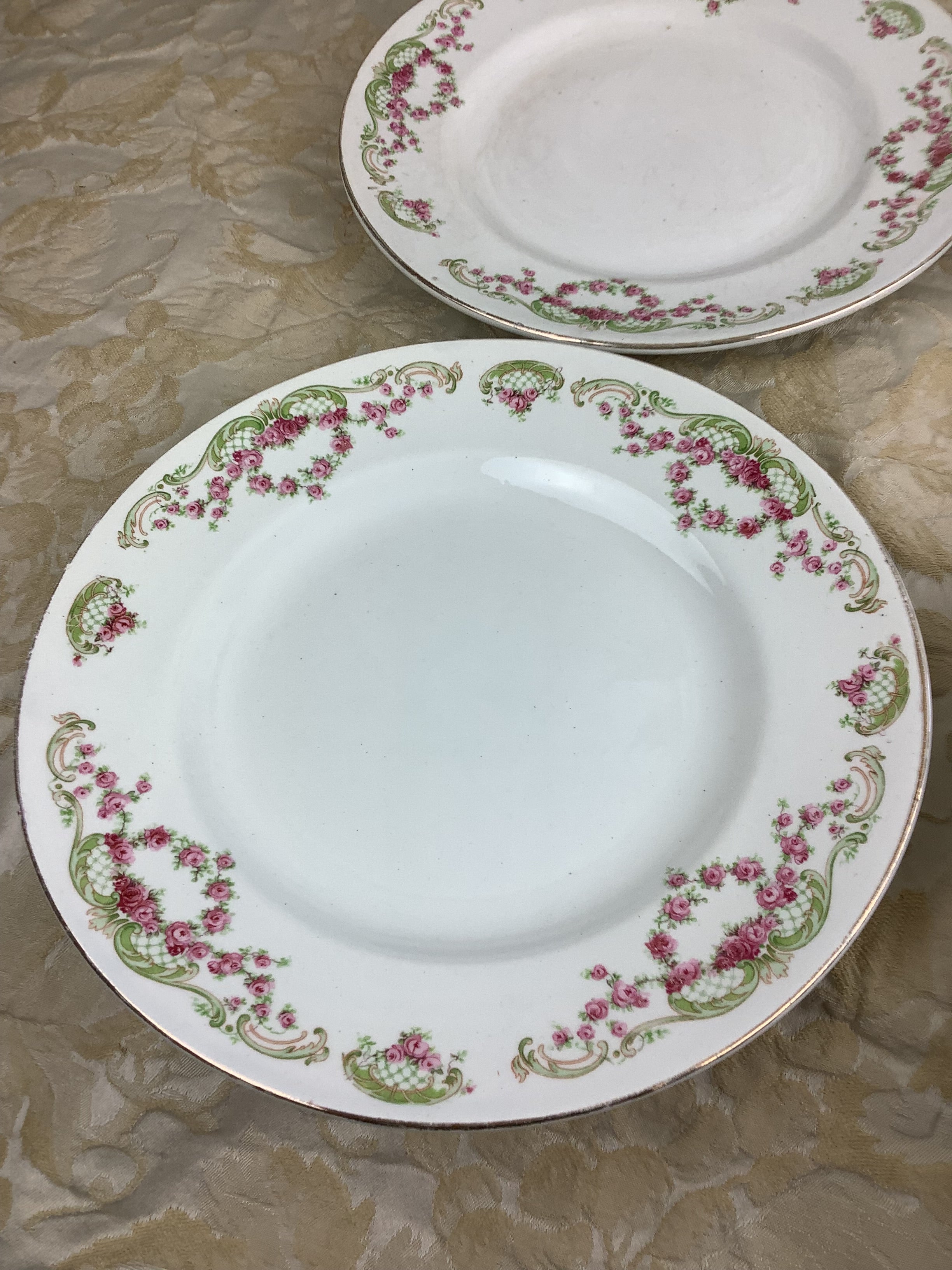 6 Assiettes plates anciennes Terre de fer Moulins des Loups