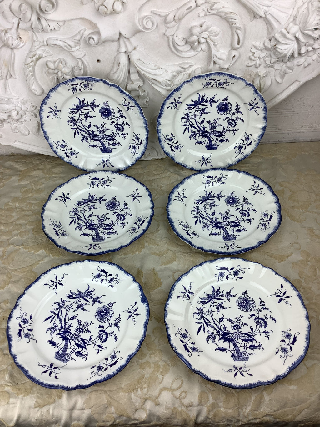 6 Assiettes anciennes Lancaster éditées par Sarreguemines Ref 25w