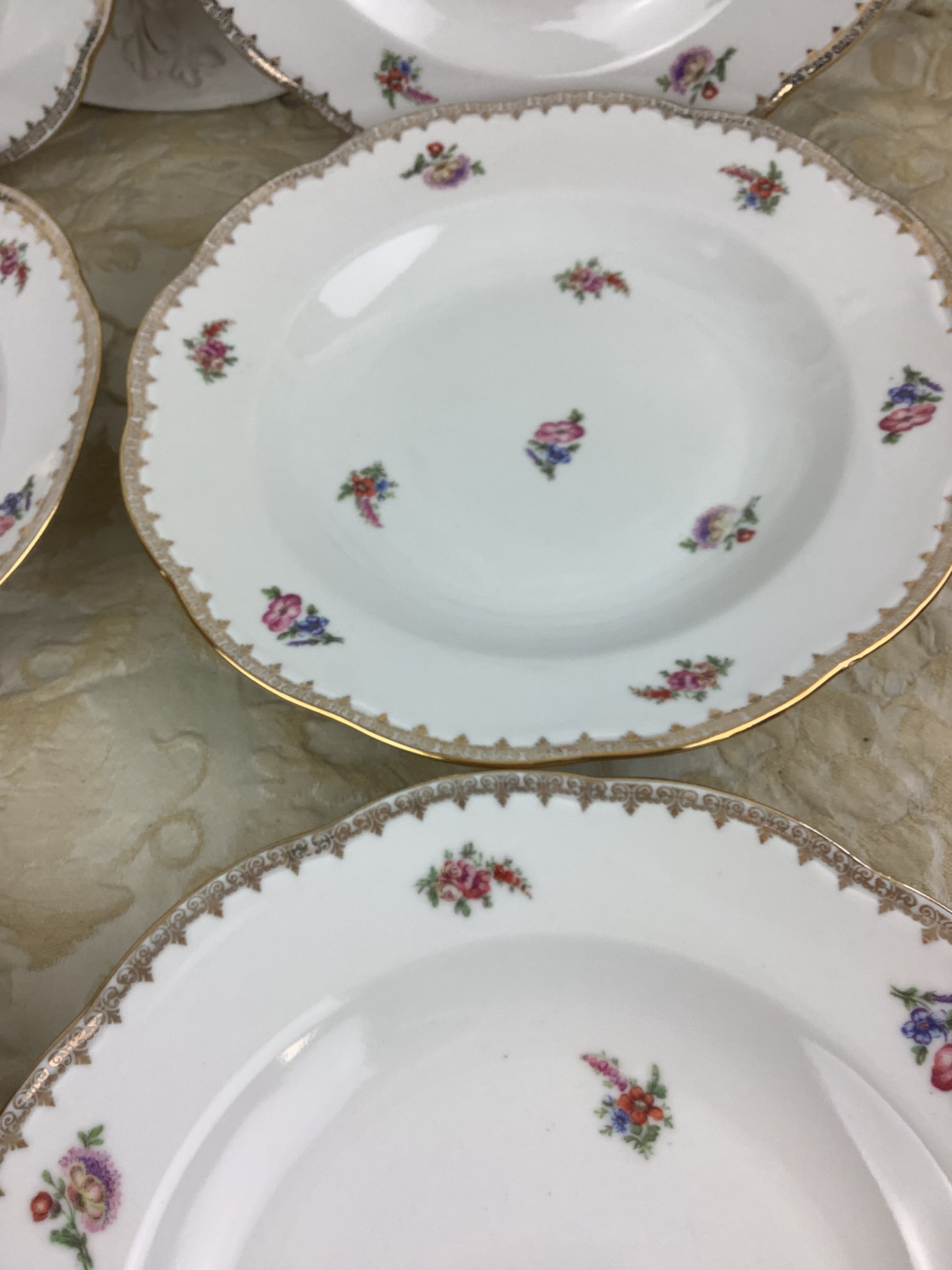 6 Assiettes Creuses anciennes Porcelaine de Limoges France