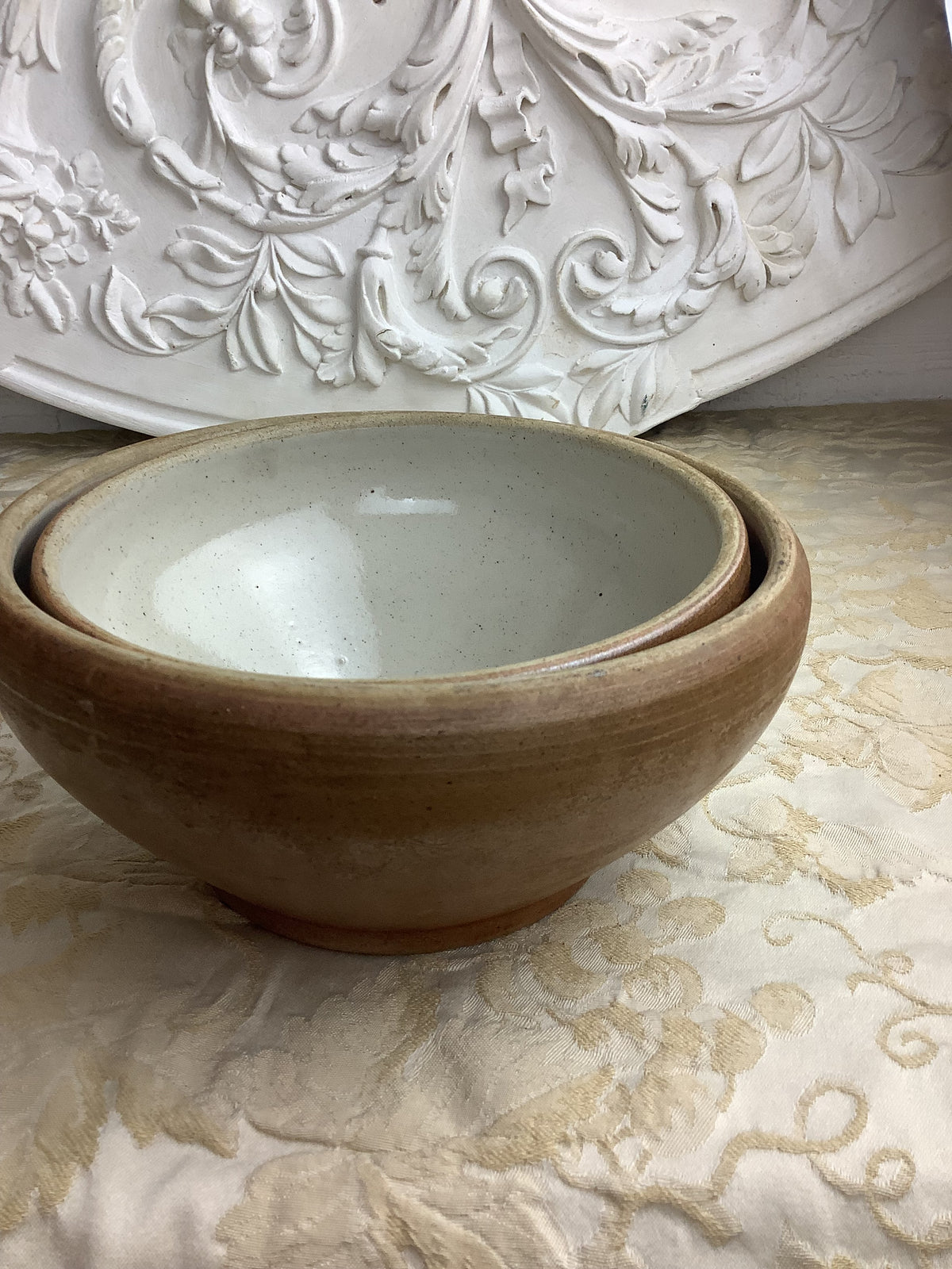 Lot de 2 bols anciens en grès émaillé – Poterie d’Argent-sur-Sauldre – Réf. 29M