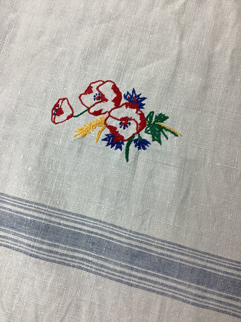 Nappe ancienne en lin style champêtre