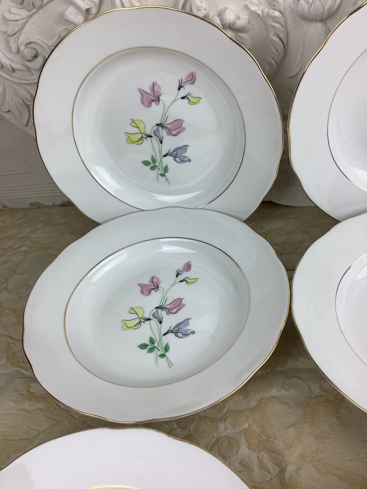6 Assiettes creuses anciennes Porcelaine Limoges France