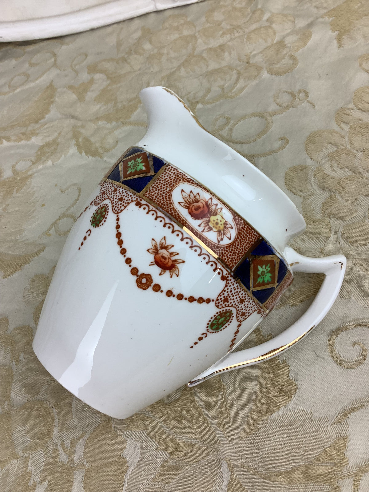 Pot à crème ancien anglais Doric Bone China — Décor Imari — Réf. 10C