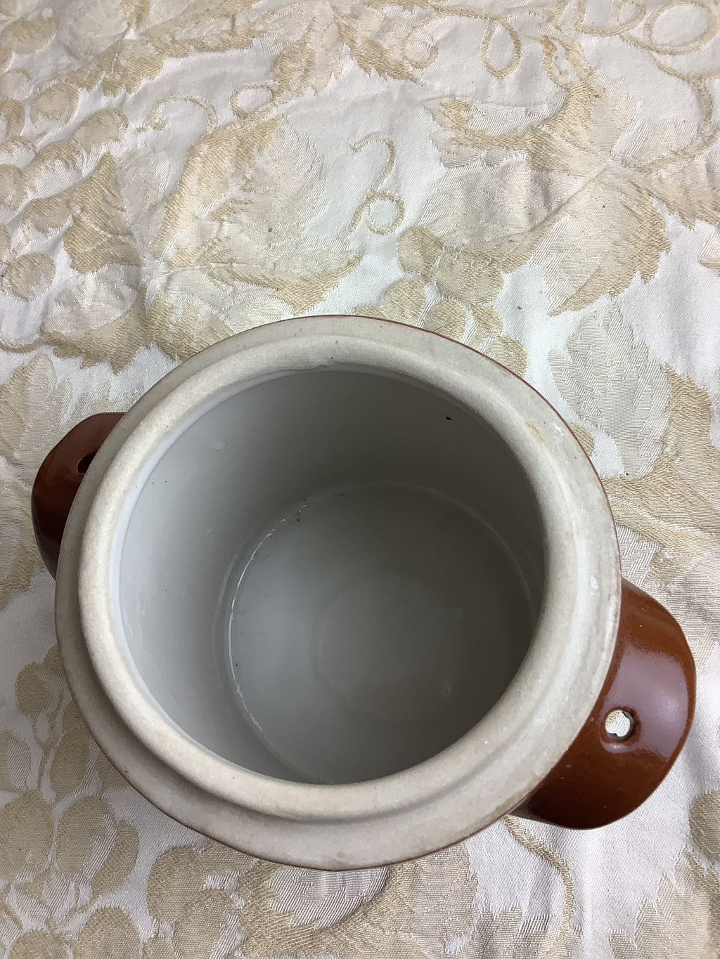 Ancien pot à conserves en grès brun avec couvercle – Réf. 20K